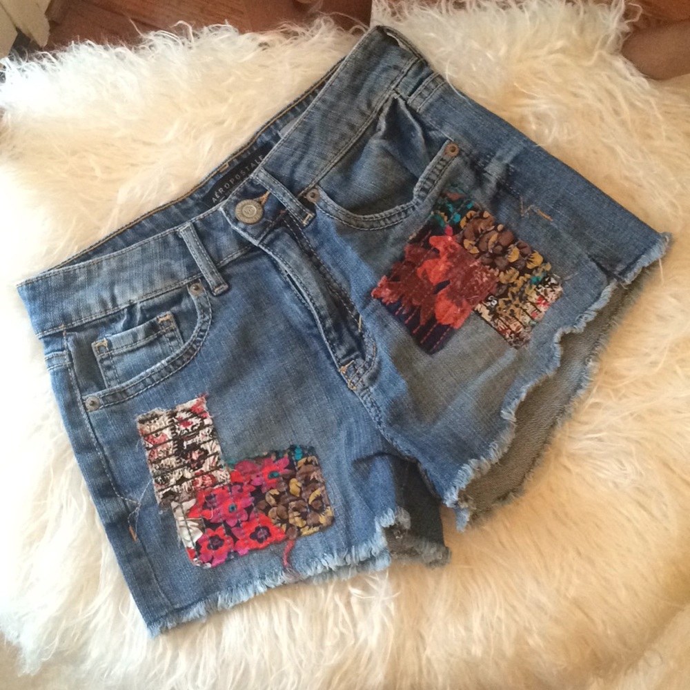 Aeropostale l Patchwork Jean Shorts, Festival.